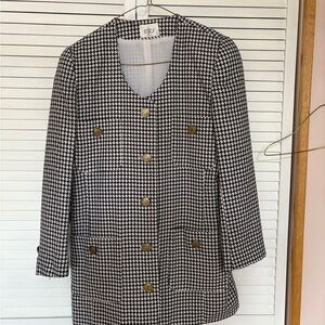 Jessica Black and White Houndstooth Blazer